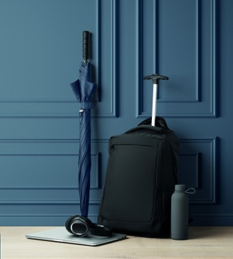 Logo trade promotional merchandise image of: A portable backpack trolley with wheels, made of 600D RPET polyester