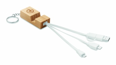 Logo trade promotional merchandise picture of: Bamboo key ring and stand Salo