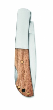 Logo trade advertising products image of: Foldable knife in acacia wood