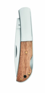 Logo trade business gift photo of: Foldable knife in acacia wood
