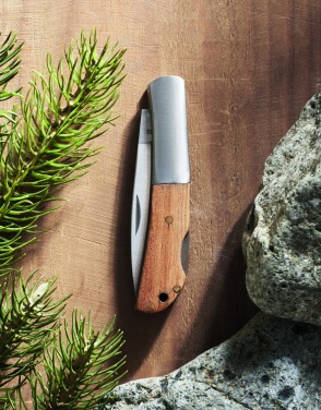 Logo trade advertising products picture of: Foldable knife in acacia wood