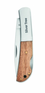 Logo trade promotional products picture of: Foldable knife in acacia wood