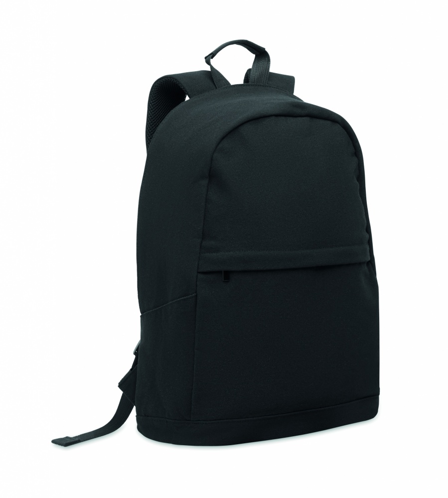 Logotrade promotional merchandise image of: A 15-inch laptop backpack made of recycled pre-consumer cotton and recycled polyester with customizable printing.