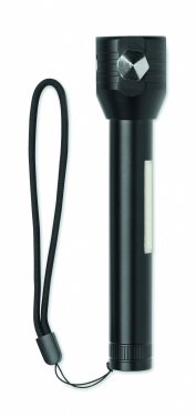 Logo trade business gifts image of: 3-in-1 aluminum flashlight with an emergency hammer and seatbelt cutter, customizable with printing