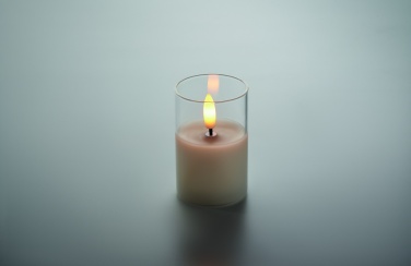 Logo trade business gifts image of: LED wax candle in glass holder