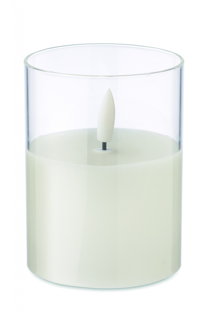 Logo trade advertising product photo of: LED wax candle in glass holder
