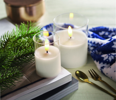 Logo trade promotional products picture of: LED wax candle in glass holder