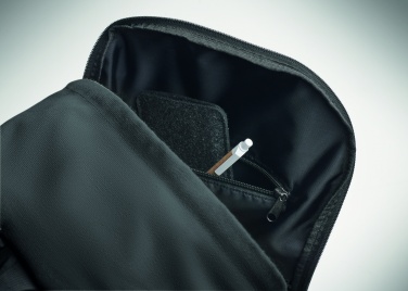 Logo trade business gifts image of: A 15-inch laptop backpack made of recycled pre-consumer cotton with customizable printing