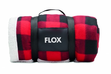 Logo trade promotional merchandise picture of: RPET sherpa fleece blanket