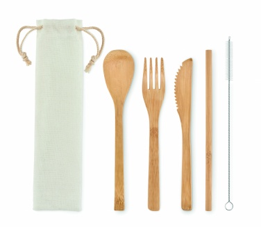 Logotrade advertising product image of: Bamboo cutlery with straw