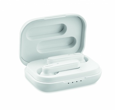 Logo trade business gifts image of: TWS earbuds with charging base