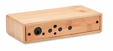 Logo trade promotional giveaway photo of: Wireless charger in bamboo 5W