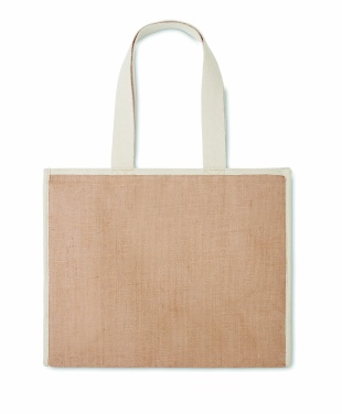 Logo trade corporate gift photo of: Jute and canvas cooler bag