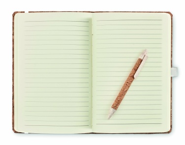 Logo trade business gift photo of: A5 cork notebook with pen