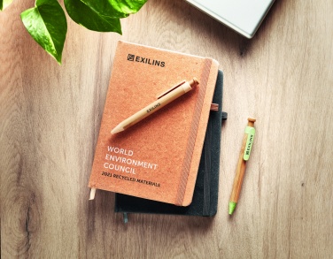 Logotrade advertising products photo of: Recycled Leather A5 notebook
