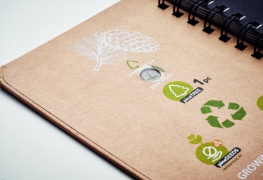 Logo trade promotional gifts picture of: A5 Pine tree GROWNOTEBOOK™