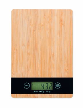 Logo trade business gifts image of: Bamboo digital kitchen scales