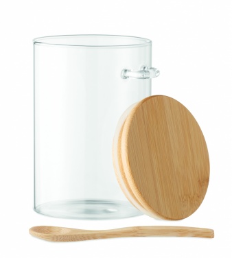Logo trade promotional item photo of: Glass jar with spoon 600 ml