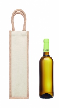 Logo trade promotional merchandise photo of: Jute wine bag for one bottle