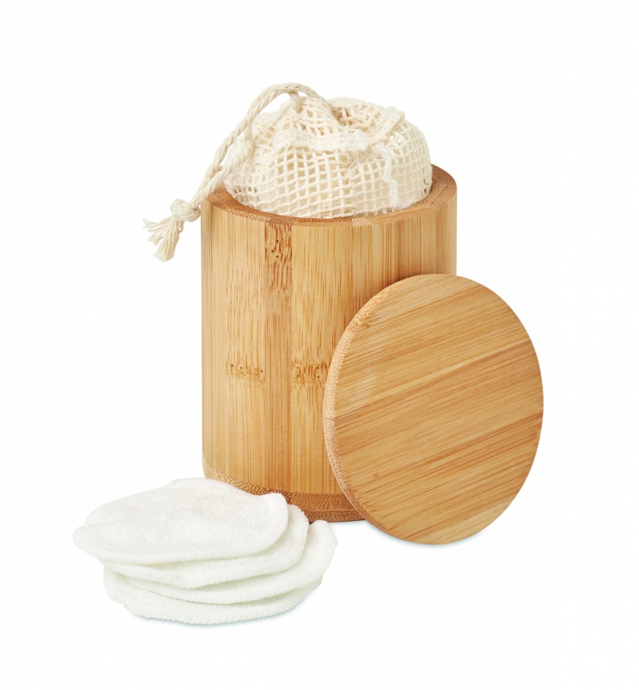 Logo trade corporate gift photo of: Bamboo fibre cleansing pad set