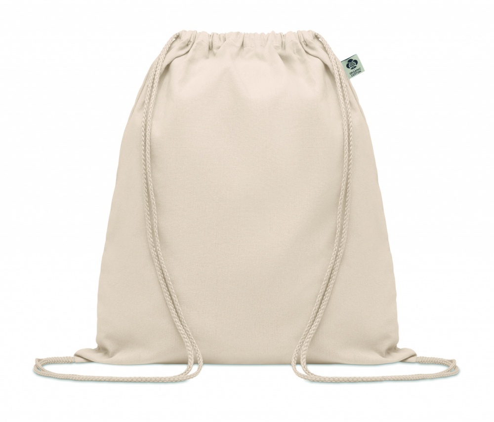 Logo trade promotional products image of: Organic cotton drawstring bag
