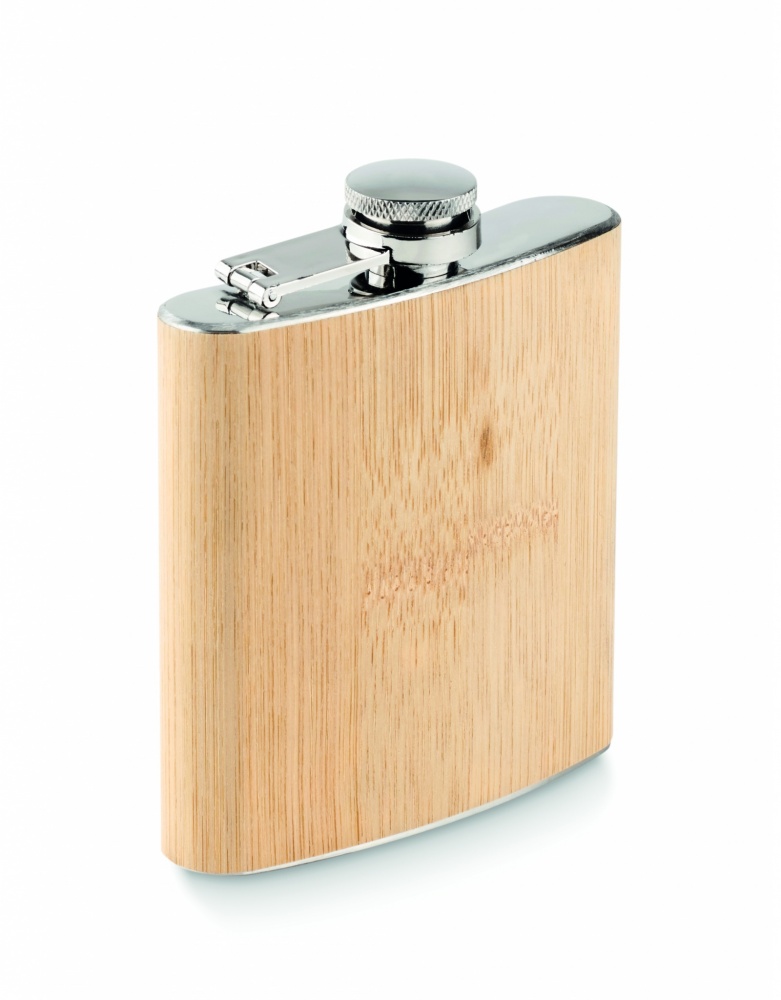 Logo trade promotional giveaway photo of: Bamboo slim hip flask 170ml