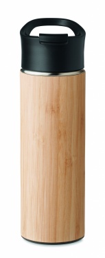 Logo trade corporate gifts image of: Double wall bamboo flask 450ml