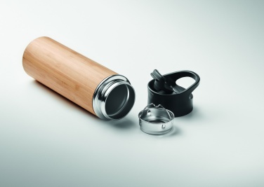 Logo trade corporate gifts picture of: Double wall bamboo flask 450ml