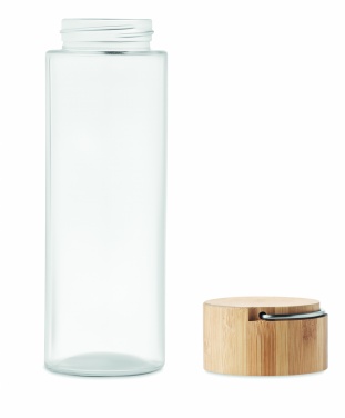 Logo trade promotional gifts image of: Glass bottle 500ml bamboo lid