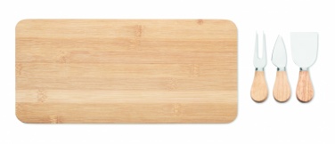 Logo trade corporate gift photo of: Bamboo Cheese board set Leipzig