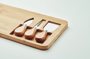 Logo trade promotional items picture of: Bamboo Cheese board set Leipzig