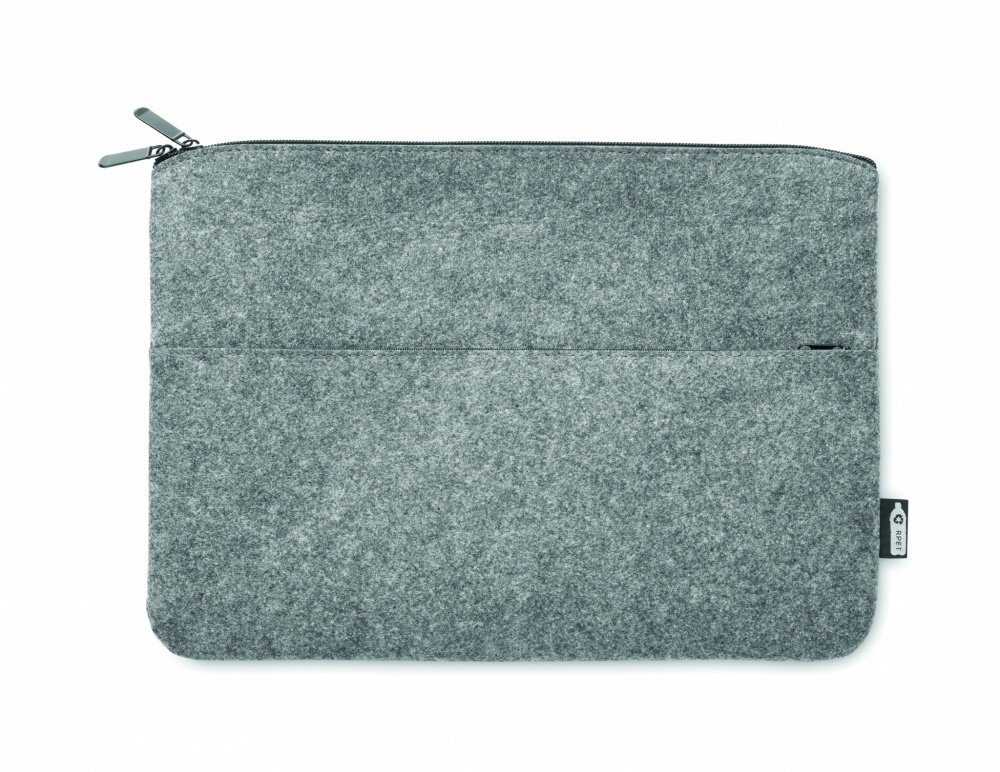 Logo trade promotional merchandise image of: RPET felt zipped laptop bag