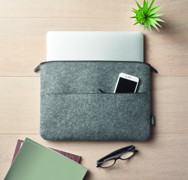 Logo trade promotional giveaway photo of: RPET felt zipped laptop bag