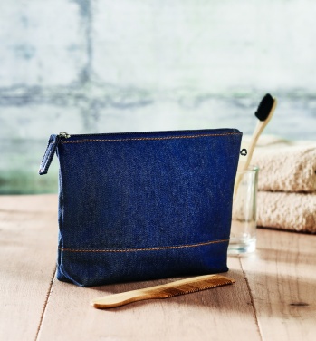 Logotrade promotional items photo of: Recycled denim cosmetic pouch