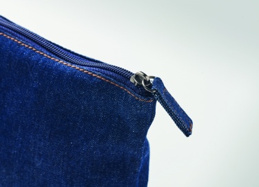Logo trade promotional giveaways image of: Recycled denim cosmetic pouch