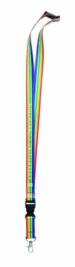 Logo trade promotional giveaways image of: Rainbow RPET lanyard