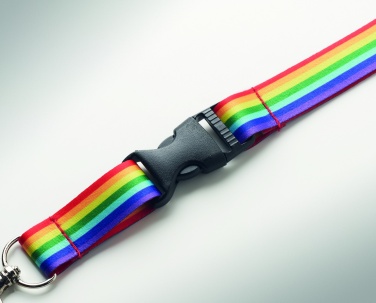 Logo trade promotional items image of: Rainbow RPET lanyard