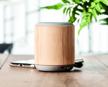 Logo trade promotional merchandise photo of: 5.3 wireless bamboo speaker