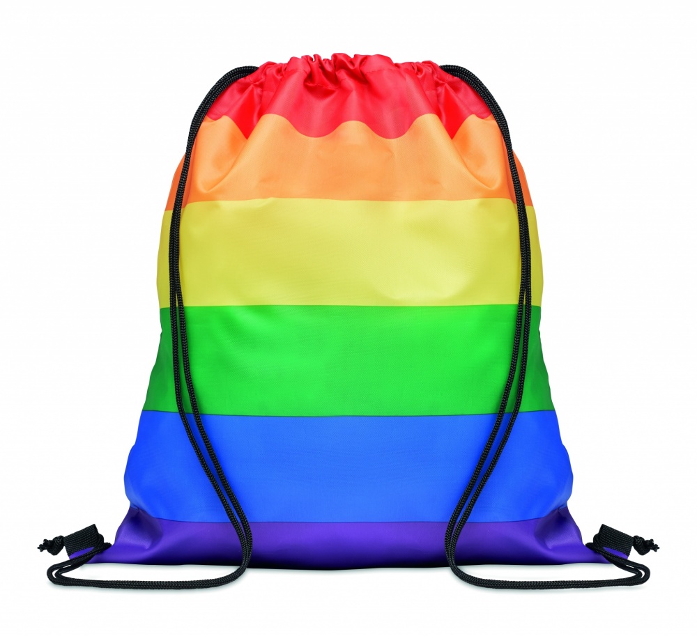 Logotrade business gift image of: Rainbow RPET drawstring bag
