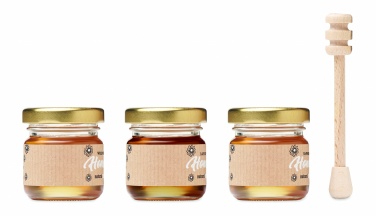 Logo trade promotional merchandise photo of: Set of 3 wildflower honey