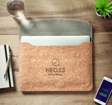 Logo trade promotional gifts image of: Cork laptop bag magnetic flap