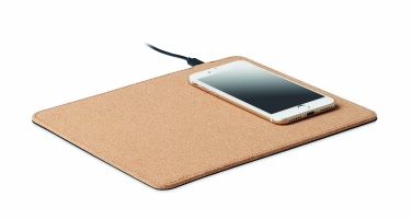 Logo trade promotional items picture of: Cork mouse mat charger 15W