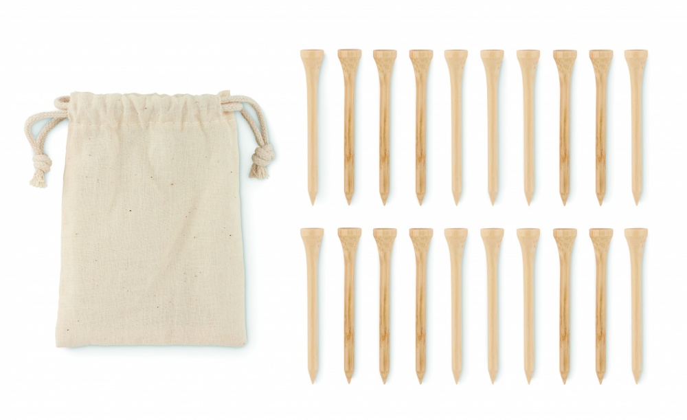 Logo trade promotional giveaways picture of: 20 bamboo golf tees set