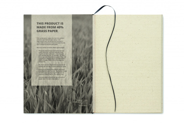 Logo trade promotional giveaway photo of: A5 grass notebook 80 lined