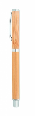 Logo trade business gifts image of: Bamboo gel pen
