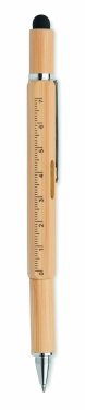 Logo trade business gifts image of: Spirit level pen in bamboo