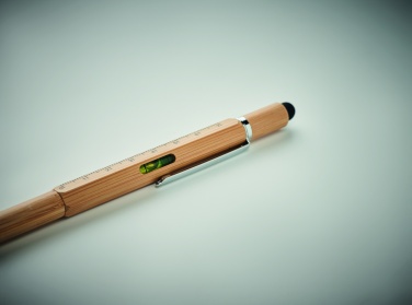 Logotrade promotional products photo of: Spirit level pen in bamboo