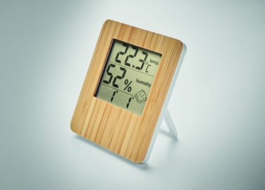 Logo trade promotional gift photo of: Bamboo weather station