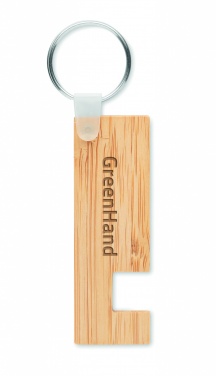 Logo trade promotional giveaways image of: Bamboo stand and key ring Savonlinna