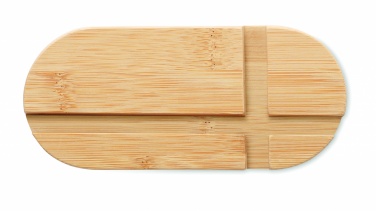 Logo trade promotional merchandise picture of: Bamboo tablet/smartphone stand